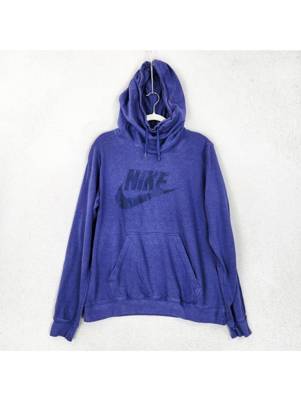 Nike Sweater Womens XL Purple Club Funnel Neck Camo Swoosh Pullover Hoodie